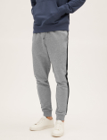 Side Stripe Cuffed Pure Cotton Joggers
