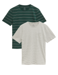 2 Pack Pure Cotton Striped T-Shirts
