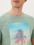 Pure Cotton Palm Photoreel Graphic T-Shirt