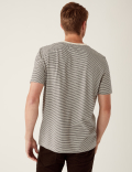Pure Cotton Textured Striped T-Shirt
