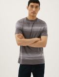 Cotton Rich Striped Crew Neck T-Shirt