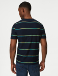 Pure Cotton Textured Striped T-Shirt