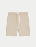 Pure Cotton Drawstring Jersey Shorts
