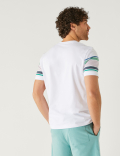Pure Cotton Striped Crew Neck T-Shirt