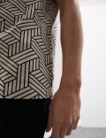 Pure Cotton Geometric Print Polo Shirt