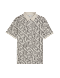 Pure Cotton Geometric Print Polo Shirt