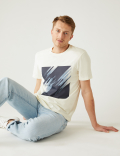 Pure Cotton Abstract Graphic T-Shirt