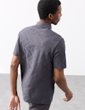 Pure Cotton Geometric Print Polo Shirt