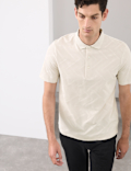 Pure Cotton Geometric Print Polo Shirt
