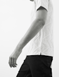 Pure Cotton Geometric Print Polo Shirt