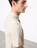 Pure Cotton Geometric Print Polo Shirt