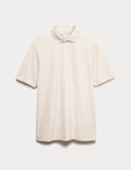 Pure Cotton Geometric Print Polo Shirt
