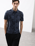 Pure Cotton Floral Print Polo Shirt