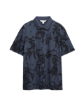 Pure Cotton Floral Print Polo Shirt