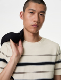 Pure Cotton Herringbone Striped T-shirt