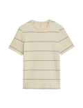 Pure Cotton Double Knit Striped T-Shirt