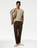 Pure Cotton Striped Crew Neck T-Shirt