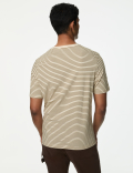 Pure Cotton Striped Crew Neck T-Shirt