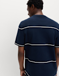 Pure Cotton Striped Relaxed Crew Neck T-Shirt
