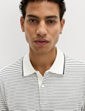 Pure Cotton Striped Polo Shirt