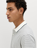 Pure Cotton Striped Polo Shirt