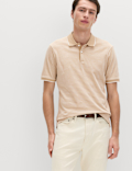 Pure Cotton Striped Polo Shirt
