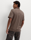 Pure Cotton Geometric Print Polo