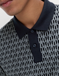 Pure Cotton Geometric Print Polo