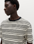 Relaxed Fit Cotton Rich Textured Striped T-Shirt