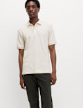 Pure Cotton Textured Polo Shirt