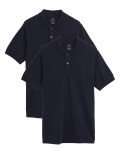 2pk Pure Cotton Polo Shirts