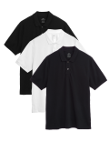 3 Pack Pure Cotton Polo Shirts
