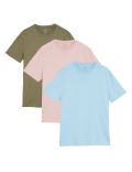 3 Pack Pure Cotton Crew Neck T-Shirts