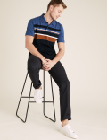 Pure Cotton Striped Polo Shirt