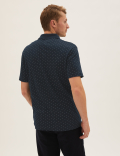 Pure Cotton Geo Print Polo Shirt