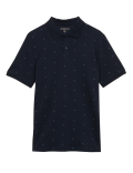Pure Cotton Geometric Polo Shirt