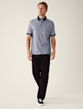 Pure Cotton Dot Print Polo Shirt