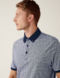 Pure Cotton Dot Print Polo Shirt