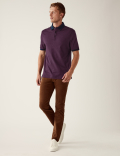 Pure Cotton Dot Print Polo Shirt