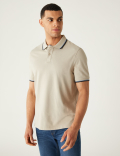 Pure Cotton Pique Tipped Polo Shirt
