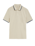 Pure Cotton Pique Tipped Polo Shirt