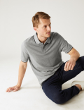 Pure Cotton Pique Tipped Polo Shirt