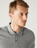 Pure Cotton Pique Tipped Polo Shirt