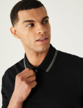 Pure Cotton Pique Tipped Polo Shirt