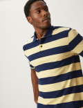 Pure Cotton Striped Polo Shirt