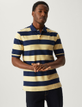 Pure Cotton Striped Polo Shirt