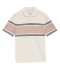 Pure Cotton Striped Double Knit Polo Shirt