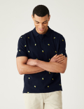 Pure Cotton Pique Embroidered Polo Shirt