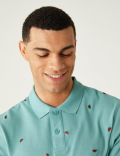 Pure Cotton Pique Embroidered Polo Shirt