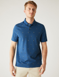 Pure Cotton Cactus Print Polo Shirt